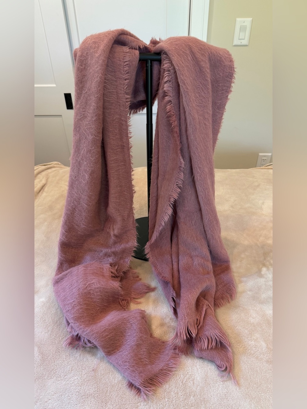 Free People Dusky Rose Fringe Wrap Scarf - Picture 2 of 5
